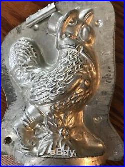 ANTIQUE GERMAN YEOSTROS Candy Chocolate Mold ROOSTER WITH TOP HAT & BOOTS 6