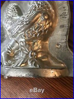 ANTIQUE GERMAN YEOSTROS Candy Chocolate Mold ROOSTER WITH TOP HAT & BOOTS 6
