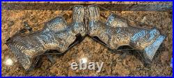 ANTIQUE HAND MADE 12 Lg HINGED 4 CLAMP CLOSURE METAL RABBIT CHOCOLATE MOLD 3LBS