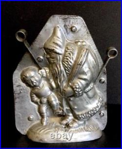 ANTIQUE HERIS 180 9.5 SANTA with Naughty boy pulling ear CHOCOLATE MOLD
