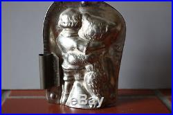 ANTIQUE METAL CHOCOLATE MOLD -EXTREMELY RARE BOY DANCING with BEAR