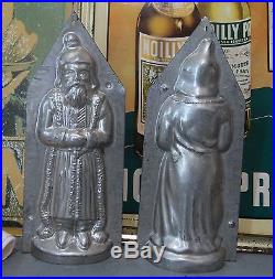 ANTIQUE METAL CHOCOLATE MOLD MOLDE MOULD Father Christmas Numbered 7.68 inches