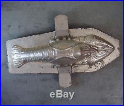 ANTIQUE METAL CHOCOLATE MOLD MOULD NUMBERED Large lobster 10.63 in