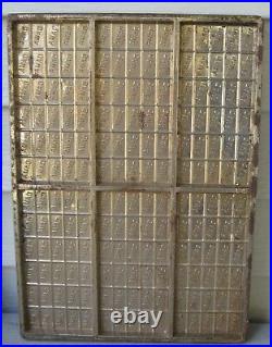 ANTIQUE STEEL CHOCOLATE MOLD With6 SECTIONS, 30 SEPARATIONS IN EACH FAMA INSCRIBED