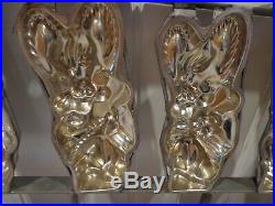 ANTIQUE/VINTAGE BUNNY RABBIT Easter Chocolate Candy METAL HINGED MOLDS