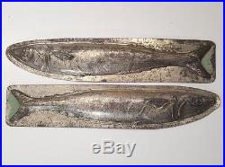 ANTIQUE VINTAGE FRENCH CHOCOLATE MOLD Long fish 14.25 inches