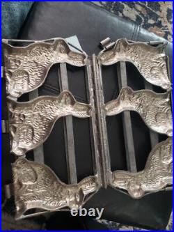 ANTIQUE VINTAGE HINGED 3 BUNNY RABBITS EASTER CHOCOLATE MOLD METAL 6 Tall ANTIQUE VINTAGE HINGED 3 BUNNY RABBITS EASTER CHOCOLATE MOLD METAL 6 Tall