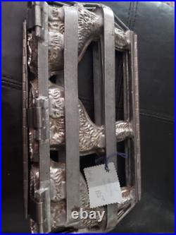 ANTIQUE VINTAGE HINGED 3 BUNNY RABBITS EASTER CHOCOLATE MOLD METAL 6 Tall ANTIQUE VINTAGE HINGED 3 BUNNY RABBITS EASTER CHOCOLATE MOLD METAL 6 Tall