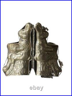 Amazing large 11 1/2 x 5 antique chocolate Easter bunny mold