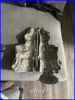 Amazing large 11 1/2 x 5 antique chocolate Easter bunny mold