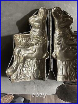 Amazing large 11 1/2 x 5 antique chocolate Easter bunny mold