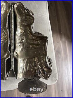 Amazing large 11 1/2 x 5 antique chocolate Easter bunny mold