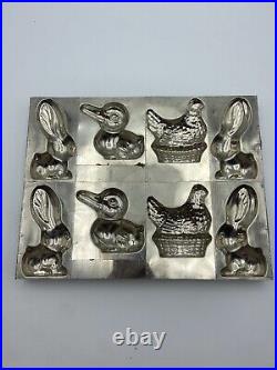 Antique 10x 8 American Chocolate Mould Co New York Easter Bunny Candy Mold Tray