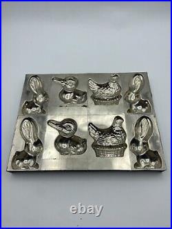 Antique 10x 8 American Chocolate Mould Co New York Easter Bunny Candy Mold Tray