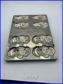 Antique 12 X 9 American Chocolate Mould Co New York Santa Claus Candy Mold Tray