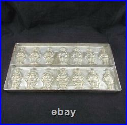 Antique 13x7 American Chocolate Mould Co New York Santa Claus Candy Mold Tray