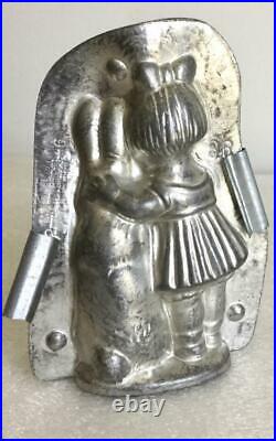 Antique 1926 Anton Reiche 4.75 Girl Hugging Rabbit 21889s Chocolate Mold