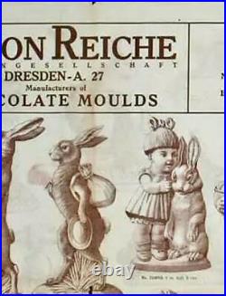 Antique 1926 Anton Reiche 4.75 Girl Hugging Rabbit 21889s Chocolate Mold