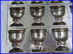 Antique 19th C. Metal Nickle Plated Candy/Chocolate Mold TROPHYS 25 Slots