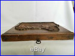 Antique 19thC WOOD COOKIE BUTTER CHOCOLATE MOLD CUTTER SPRINGERLE LION LIONESS