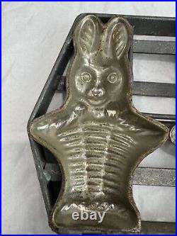 Antique 2- Bunny Rabbit in basket, Chocolate Candy Mold