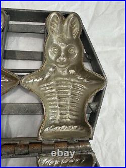 Antique 2- Bunny Rabbit in basket, Chocolate Candy Mold