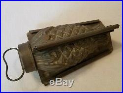 Antique 4 Part Tin Pineapple Chocolate Mold mkd 1307 3/4L standing 8-1/2 high
