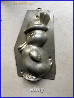 Antique 6, Only Side Chocolate Mold Duck W. Top Hat