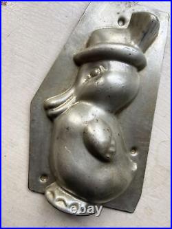 Antique 6, Only Side Chocolate Mold Duck W. Top Hat