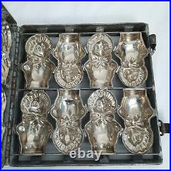 Antique 8 Cavity Hinged KEWPIE DOLL Heavy Metal Chocolate Candy Mold 1910-1920's