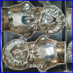 Antique 8 Cavity Hinged KEWPIE DOLL Heavy Metal Chocolate Candy Mold 1910-1920's