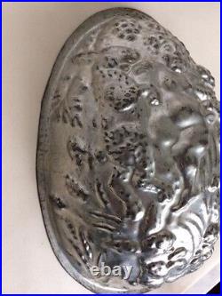 Antique 9H Chocolate Mold Easter Egg Cherub Bacchus Rabbits Grapes Hops Barley