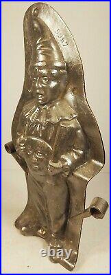 Antique Angry Clown Chocolate Mold Man in Moon Figurine Vintage Metal Candy
