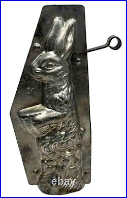 Antique Anthropomorphic Easter Bunny Rabbit Basket Ice Cream Chocolate Mold 9