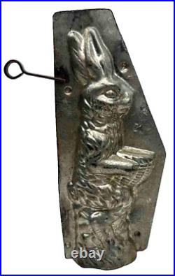 Antique Anthropomorphic Easter Bunny Rabbit Basket Ice Cream Chocolate Mold 9