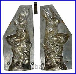 Antique Anthropomorphic Easter Bunny Rabbit Basket Ice Cream Chocolate Mold 9