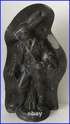 Antique Anton Reiche 1/2 Dapper Dressed Easter Bunny Rabbit Chocolate Half Mold