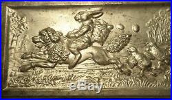 Antique Anton Reiche #6697 Easter Bunny Rabbit on Dog Postcard Chocolate Mold