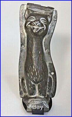 Antique Anton Reiche Chocolate Mold Smiling Cat 21043S Hinged Germany Rare