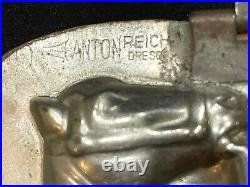 Antique Anton Reiche SANTA ST. NICK ON HORSE CHOCOLATE MOLD Heavy Gauge Metal
