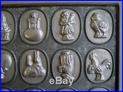 Antique Anton Reiche flat Easter chocolate mold mould with 23 different forms