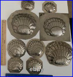 Antique Assorted Shell Set Chocolate Molds (Pre-WWII) 9 pieces