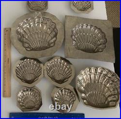 Antique Assorted Shell Set Chocolate Molds (Pre-WWII) 9 pieces