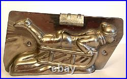 Antique Boy On Sled Chocolate Mold. Letang Paris, France. Beautiful