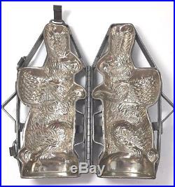 Antique Bunny Rabbit Chocolate Mold Large Easter Candy Making Tall 14 Basket