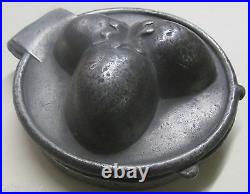 Antique CANDY CHOCOLATE MOLD Strawberry Berry Flower Blossom heavy VTG metal art