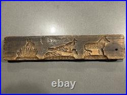 Antique Carved Wood Gingerbread Cookie Stamp Mold Springerle Board Press #3