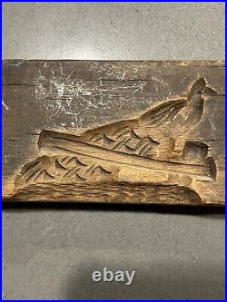 Antique Carved Wood Gingerbread Cookie Stamp Mold Springerle Board Press #3