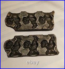 Antique Cast Iron Candy Mold, Figural Chicken or Rooster Stamped 108 free ship