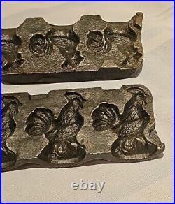 Antique Cast Iron Candy Mold, Figural Chicken or Rooster Stamped 108 free ship